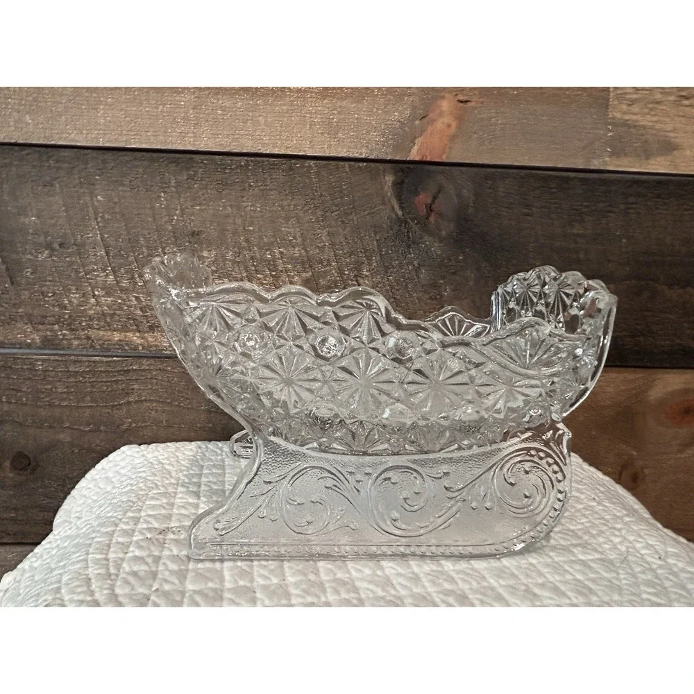 Dish Acrylic Sleigh Centerpiece‎ Candle Crystal Style Decoration Christmas